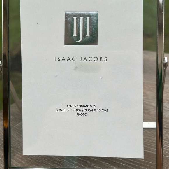 Isaac Jacobs Silver Metal Picture Frame, with Black Fabric Set of 2 - Picture 2 of 4